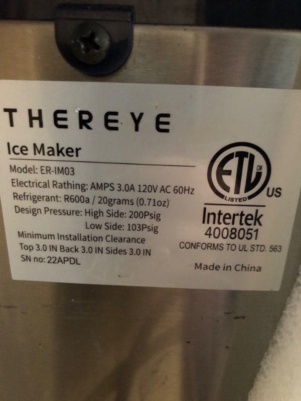 Photo 4 of **NON REFUNDABLE NO RETURNS SOLD AS IS**
**PARTS ONLY** Countertop Nugget Ice Maker, 30lbs Per Day, 3Qt Water Reservoir & Self-Cleaning