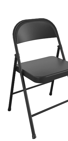 Photo 3 of *******only 1 chair ******COSCO SmartFold All-Steel Folding Chair, 4-Pack, Black Black All-Steel