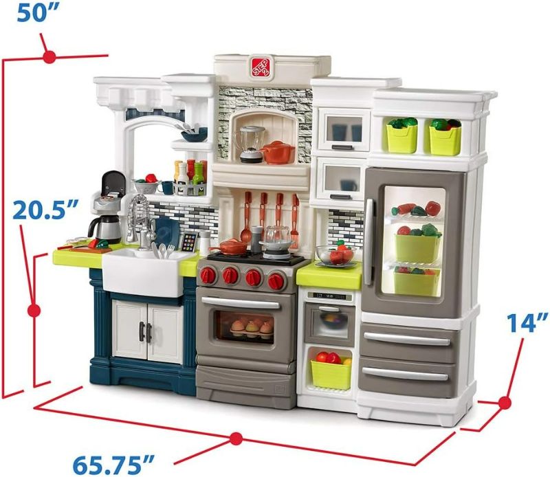Photo 5 of (READ NOTES) Step2 Elegant Edge Kitchen | Large Kids Kitchen Playset with Realistic Lights & Sounds | Over 70-Pc Play Food & Toy Accessories Set Included