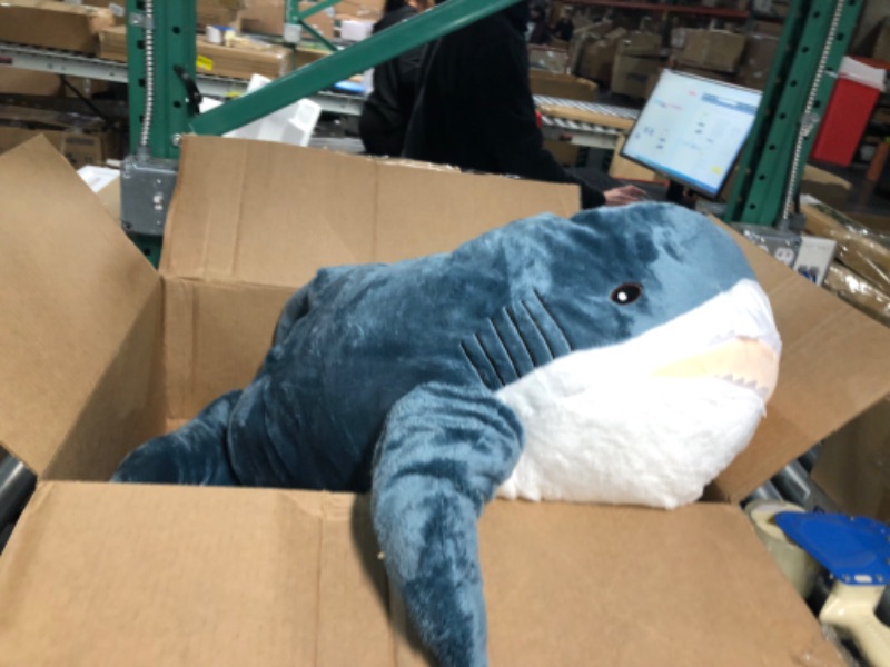Photo 1 of 39.4 Inch XXL Chonky Giant Shark Stuffed Animal,Soft Squishy Shark Toys Shark Plush Pillows