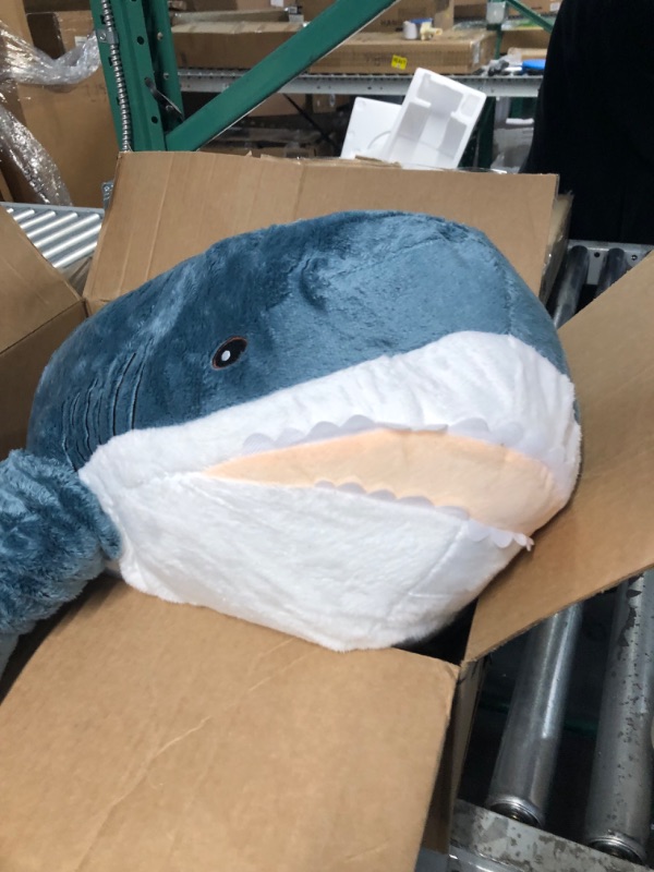 Photo 3 of 39.4 Inch XXL Chonky Giant Shark Stuffed Animal,Soft Squishy Shark Toys Shark Plush Pillows