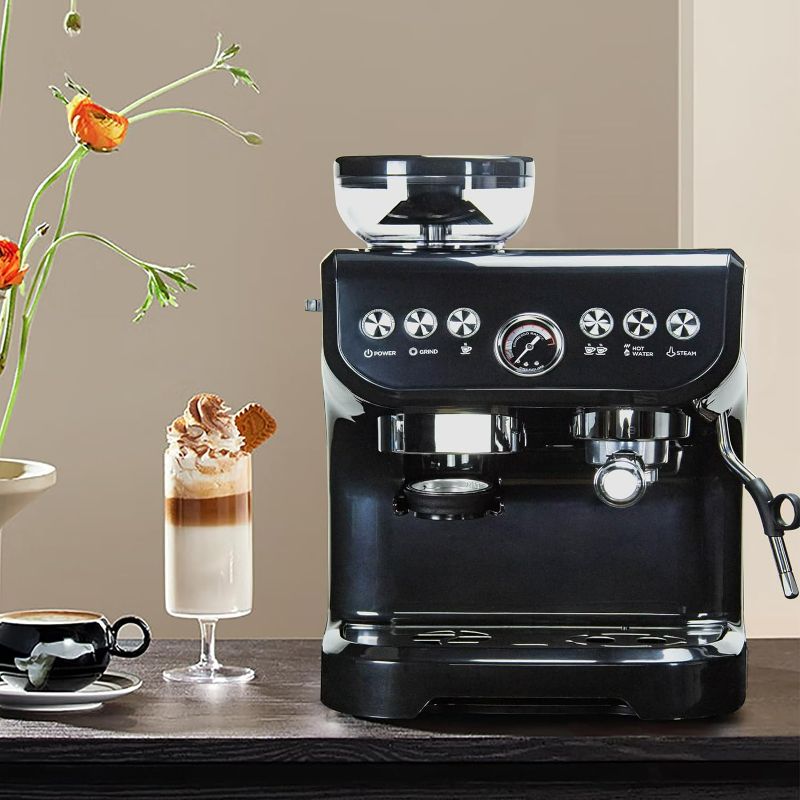 Photo 5 of (PARTS ONLY)(READ NOTES) MIROX Espresso Coffee Maker With Grinder For Home, 2000ML Water Tank&1450w and ABS Housing Combo Coffee Latte Maker Cappuccino Machine With Milk Frother Latte Macchiato Cuppuccino Machines Black