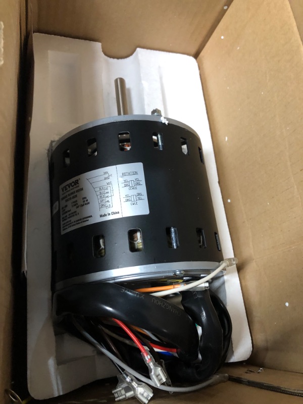 Photo 4 of VEVOR 1/2HP Furnace Blower Motor, 208/230V 2.7Amps, 1075RPM 5 Speeds