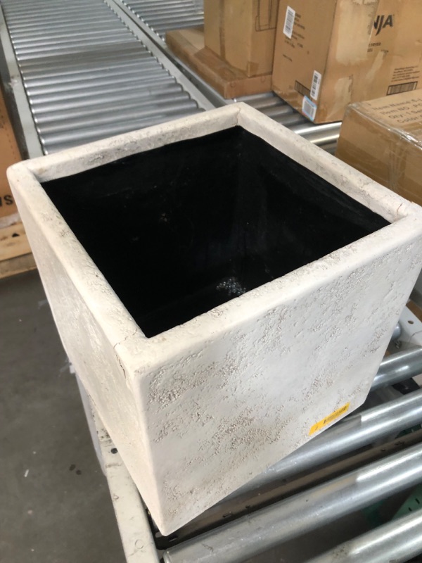 Photo 1 of 14-in W x 13.88-in H Ndt White Mixed/Composite Contemporary/Modern Indoor/Outdoor Planter