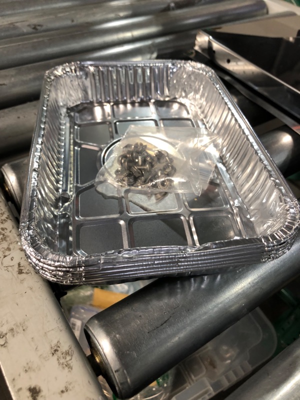 Photo 4 of *** MINOR DAMAGE*SMALL BENDS*SOME SCRATCHES*PICTURED***
Replacement Grease Tray Set  Universal Grill Drip Pan with Catch Pan Holder and 5-Pack Liner, 18”-24” 