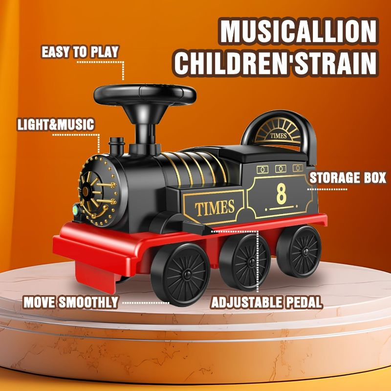 Photo 3 of (READ NOTES) Ride on Train Toys Electric Train Set with Track 2 Seaters Cargo Car,Music,Light Christmas Birthday Gifts for Toddlers Kids Boys Girls (Ride on Train Toys)