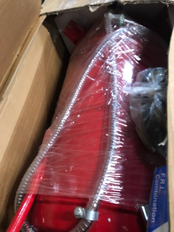 Photo 2 of (READ NOTES) Aain 18 Gallon Portable Waste Oil Drain, Air Operated Industrial Fluid Drain Tank, Red & BIG RED TR4053 Torin Hydraulic Garage/Shop Telescoping Transmission Floor Jack, Red 18 Gallon Oil Drain + Floor Jack, Red