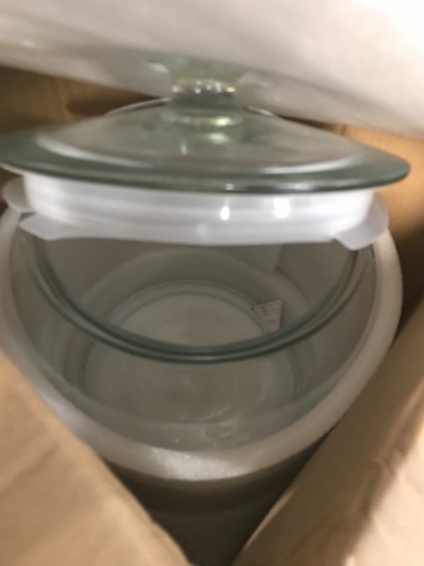 Photo 2 of Daitouge 2.5 Gallon Glass Jars with Lids, Large Cookie Jars with Big Opening, 1 Pack Food Storage Canister for Kitchen, Great for Storage Flour, Rice, Sugar, Pasta, Candy
