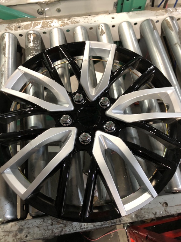 Photo 2 of BDK (4-Pack) Premium Black/Silver Hubcaps 16" Wheel Rim Cover Hub Caps Two-Tone Style 