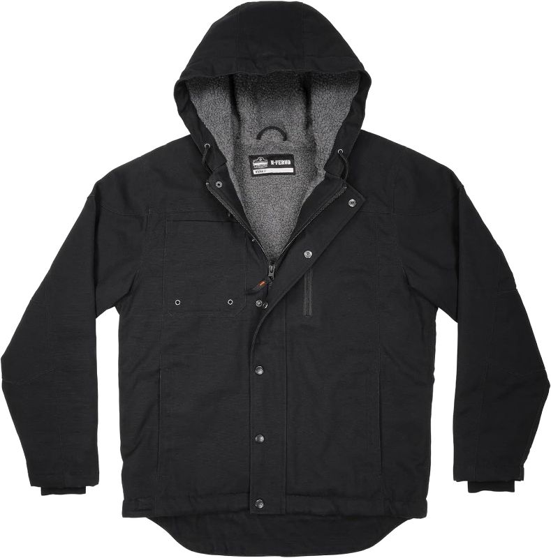 Photo 1 of Ergodyne Standard Duck Canvas Winter Work Jacket, Sherpa Fleece Lined, 