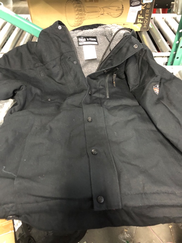 Photo 2 of Ergodyne Standard Duck Canvas Winter Work Jacket, Sherpa Fleece Lined, 