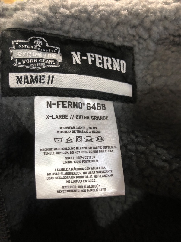 Photo 3 of Ergodyne Standard Duck Canvas Winter Work Jacket, Sherpa Fleece Lined, 