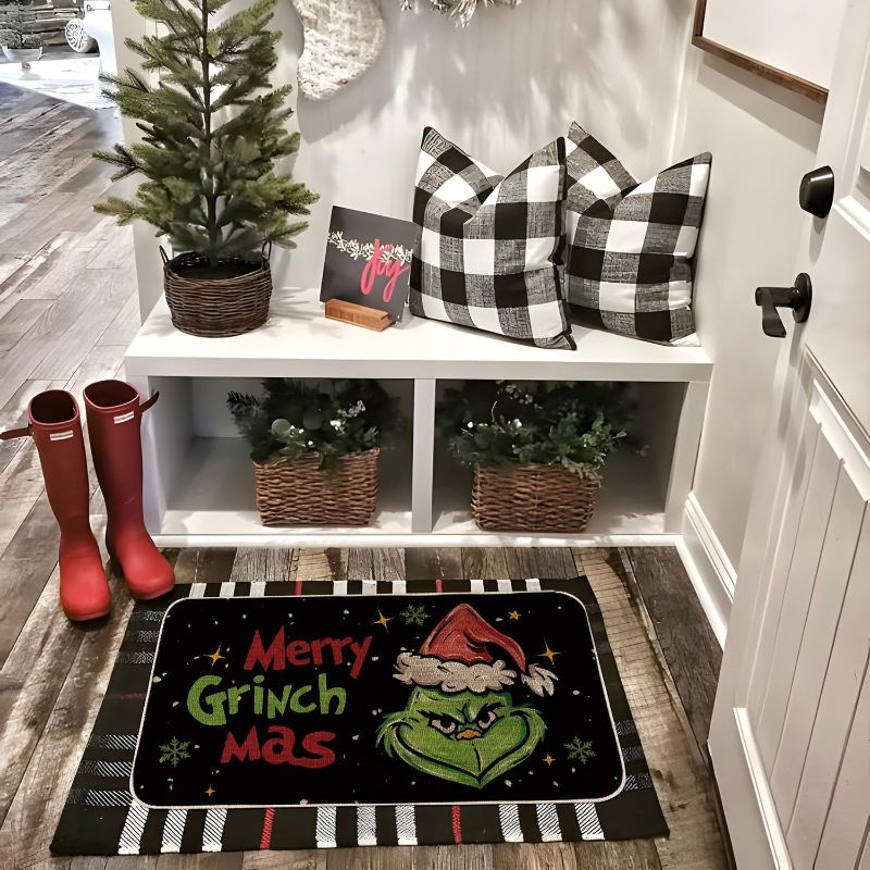 Photo 1 of  Merry Grinchmas Doormat 17 x 27 Inch RED 