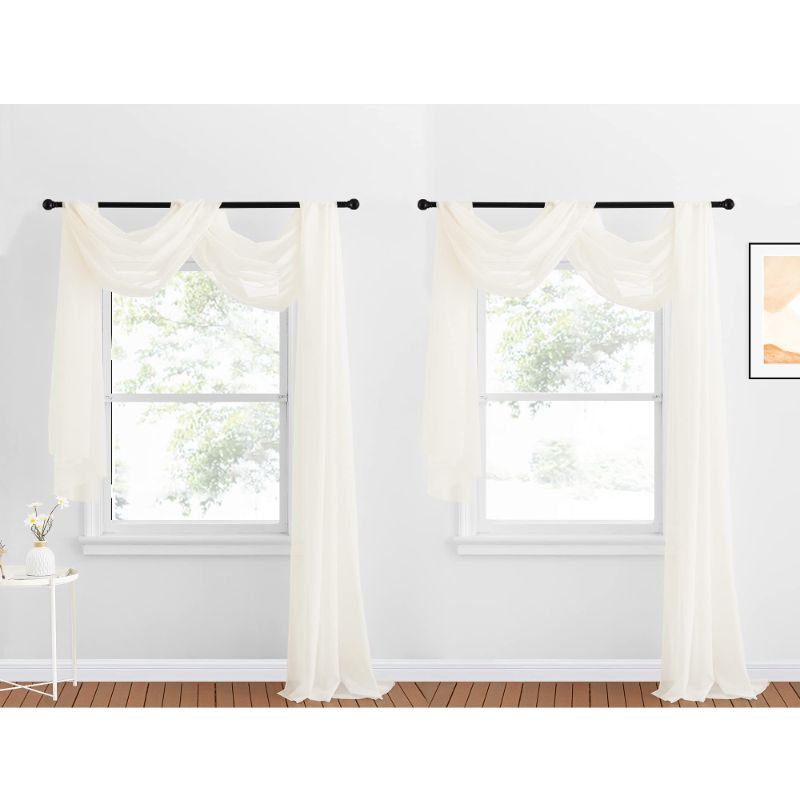 Photo 1 of * see all images *
NICETOWN Decorative Scarf Valances for Window 2 Panes, W30 x L216, 