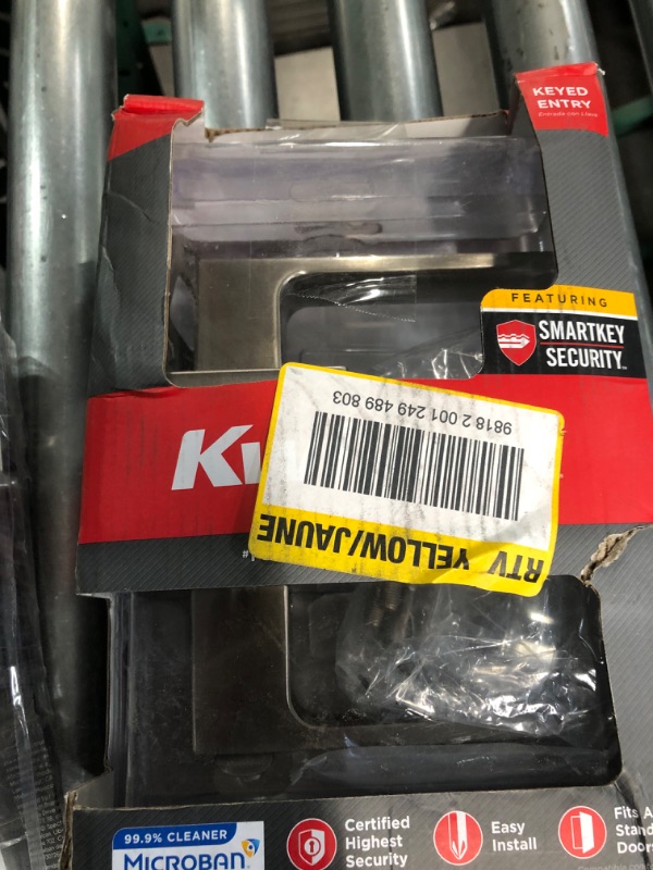 Photo 2 of **MISSING PARTS**
Kwikset Singapore Square Satin Nickel Keyed Entry Door Handle 