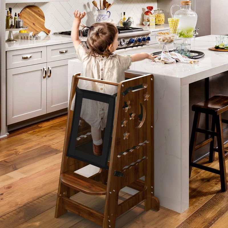 Photo 1 of Bamboo Kids Step Stool for Kitchen Height Adjustable