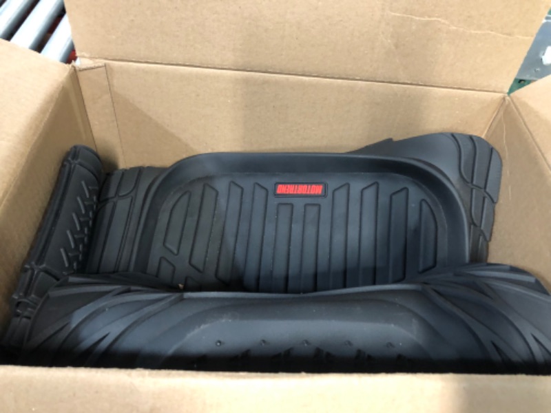 Photo 1 of Motor Trend Original FlexTough Black Rubber Car Floor Mats for 3 Row Vehicles