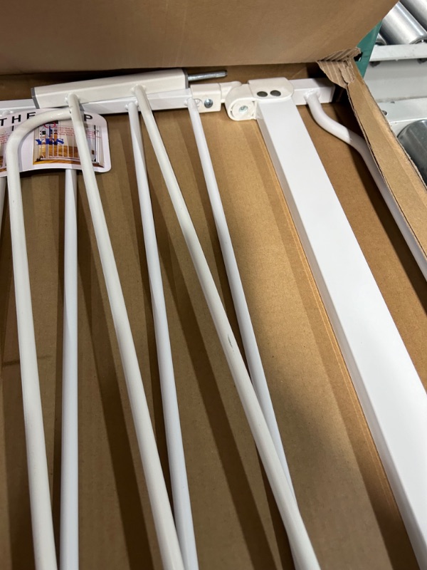 Photo 1 of BalanceFrom Easy Walk-Thru Safety Gate for Doorways and Stairways with Auto-Close/Hold-Open Features, Multiple Sizes, White 30-inch Tall, No Caps Fits 29.1 - 33.8" Wide