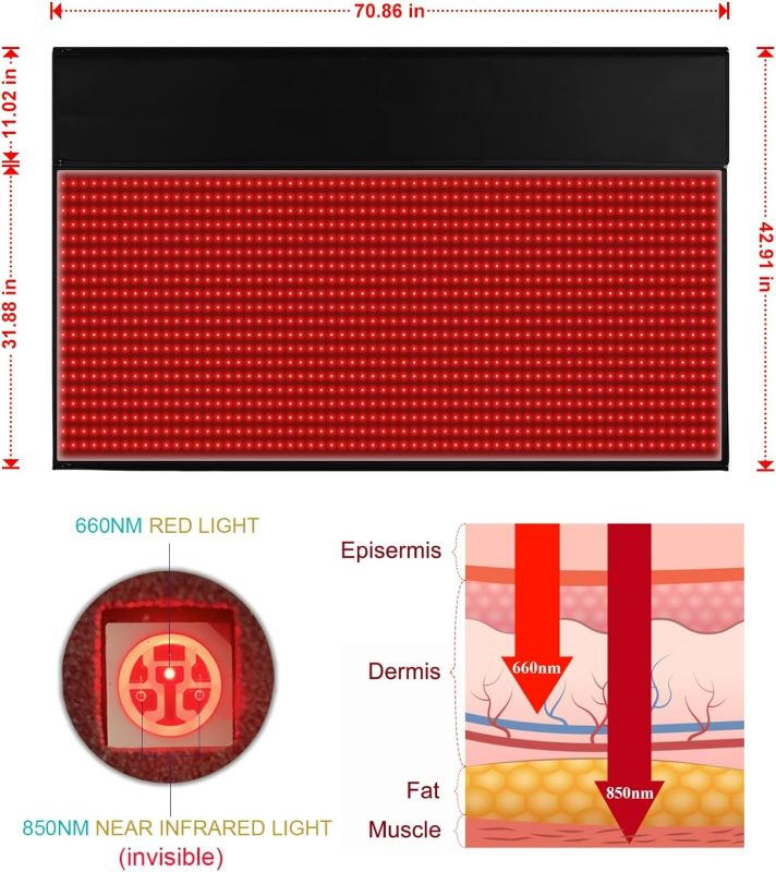 Photo 5 of (READ NOTES) LOVTRAVEL New 2560pcs LED 660nm Red Light Therapy Mat Sleep Bag 850nm Near Infrared Light Therapy Devices 