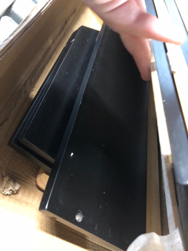 Photo 1 of HOMEKOKO Double Oversized Bread Box, Two-layer Extra Large Bread Box for Kitchen Counter, Wooden Large Capacity Bread Storage Bin with Cutting Board (Black)