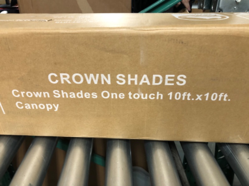 Photo 3 of ***USED - MAJOR DAMAGE - SEE PICTURES - FOR PARTS ONLY - NOT FUNCTIONAL - NONREFUNDABLE***
CROWN SHADES 10x10 Pop up Canopy Outside Canopy, Patented One Push Tent Canopy with Wheeled Carry Bag,  Grey 10x10 Gray