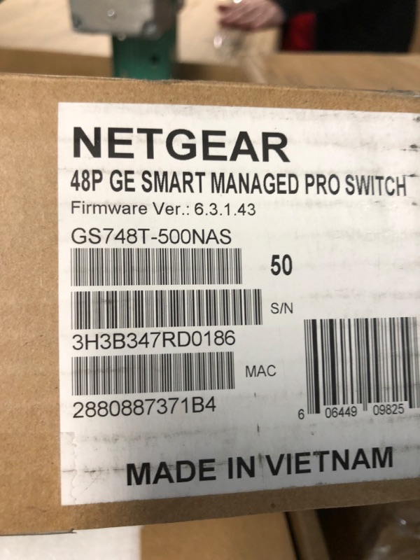 Photo 5 of NETGEAR 48-Port Gigabit Ethernet Smart Switch (GS748T) - Managed, with 2 x 1G SFP and 2 x 1G Combo