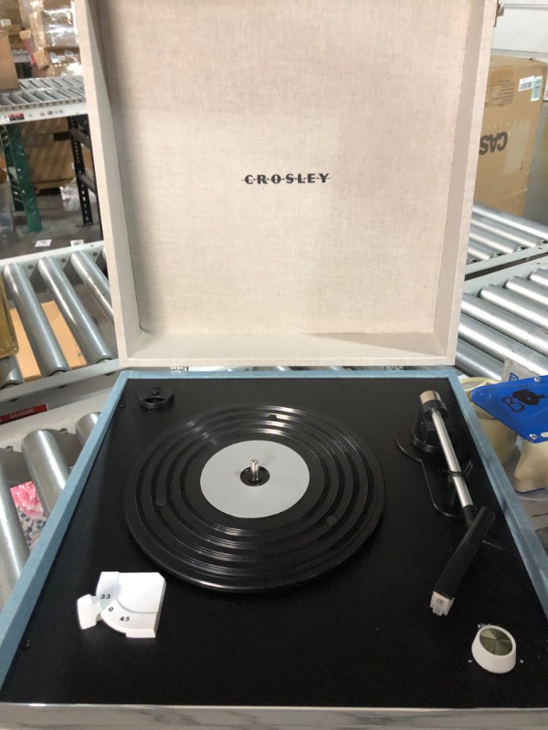 Photo 4 of Crosley CR6233F-TN Dansette Bermuda Bluetooth in/Out Portable Vinyl Record Player Turntable with Aux-in