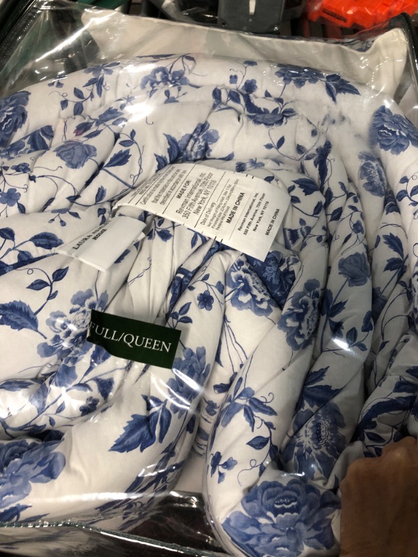 Photo 5 of Laura Ashley Home - Elise Collection - Luxury Ultra Soft Comforter, All Season Premium Bedding Set, Stylish Delicate Design Blue, Full/Queen