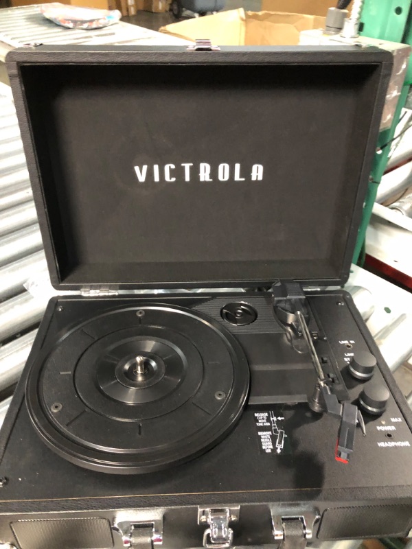 Photo 2 of Victrola Vintage 3-Speed Bluetooth Portable Suitcase Record Player with Built-in Speakers | Upgraded Turntable Audio SoundVSC-550BT-BK, 1SFA