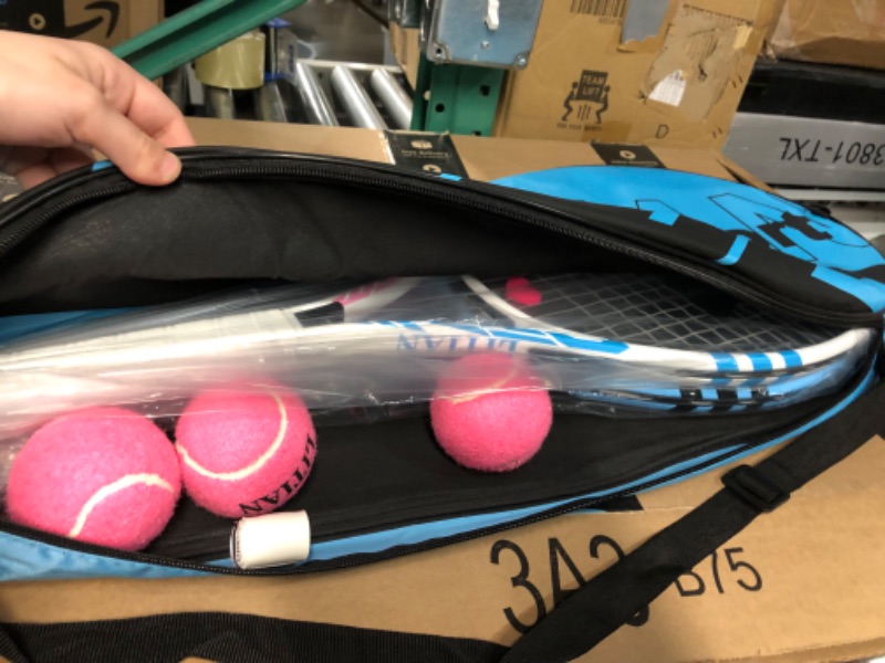 Photo 3 of LiTian Tennis Racket?27 Inch Tennis Rackets for Adults 2 Pack, for  Adults Students Women Men  and Beginners(Blue and Pink)