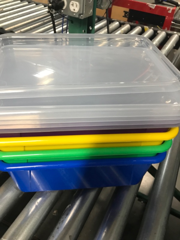 Photo 2 of Storex Small Cubby Bins – Plastic Storage Containers for Classroom with Non-Snap Lid,