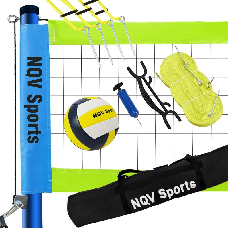 Photo 1 of ***USED - ZIPPER BROKEN - NO PACKAGING***
NQV Professional Portable Outdoor Volleyball Net Set with Adjustable 3 Levels Height Steel Poles