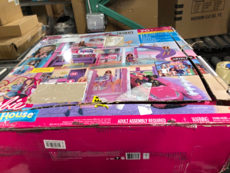 Photo 4 of Barbie DreamHouse Dollhouse with 70+ Accessories, Working Elevator & Slide, Transforming Furniture, Lights & Sounds Wheelchair Accessible Elevator