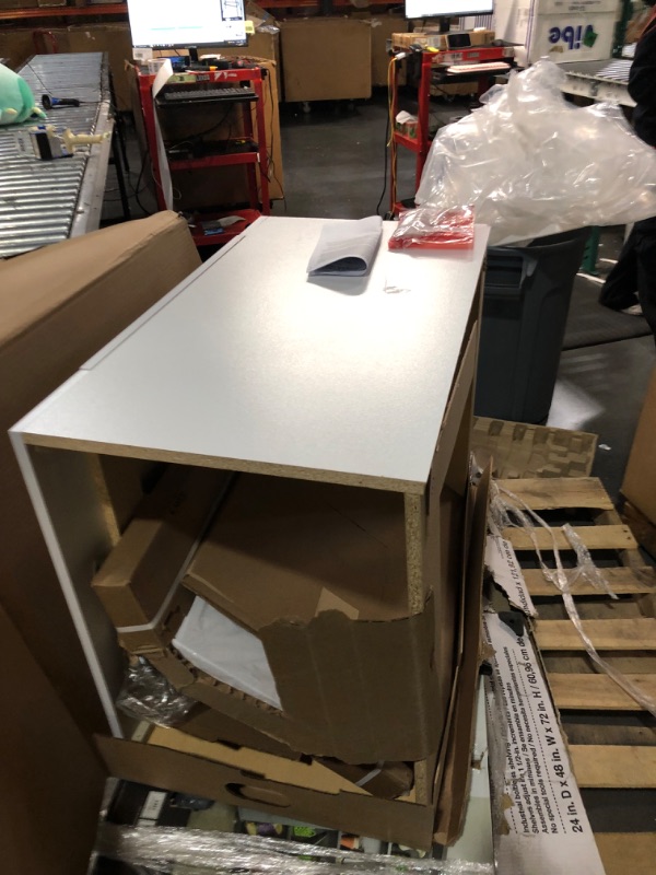 Photo 5 of ***MAJOR DAMAGE - NO SINK INCLUDED - VANITY ONLY***
KitchenMan 24 Inch Bathroom Vanity Without Top and Sink Unassembled Bathroom Storage Cabinet with 2 Doors not Include Handles, White Shaker White Shaker 24 Inch