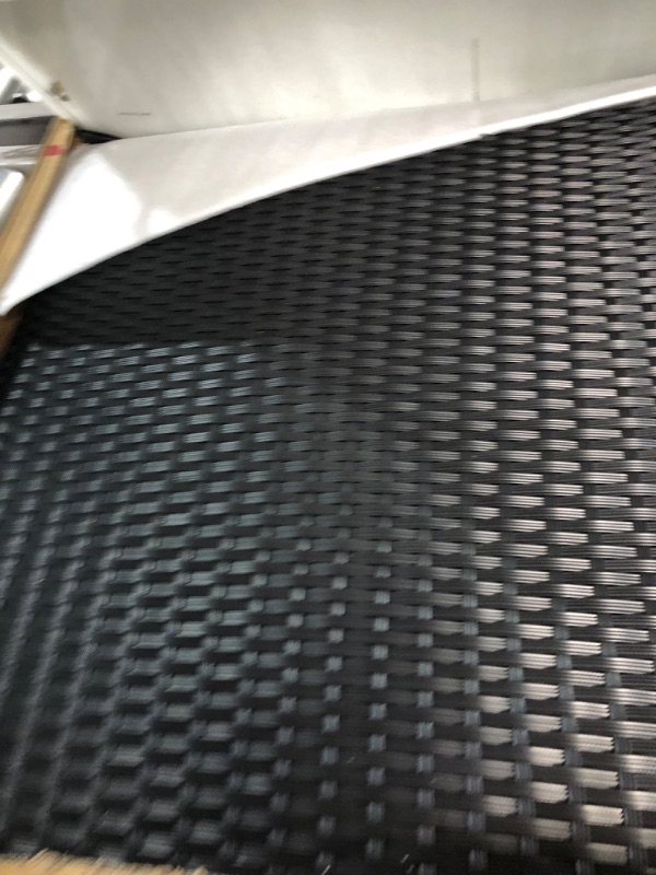 Photo 1 of DIMAR GARDEN Outdoor Coffee Table Wicker Patio Side Table with Glass Top,25.2in Black Black 25.2in