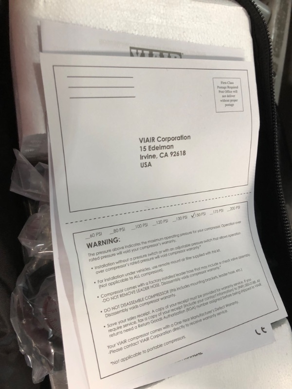 Photo 6 of * missing pieces * see all images *
VIAIR 450P- 45053 RV Silver Automatic Portable Compressor Kit, 1 Pack, Tire Pump