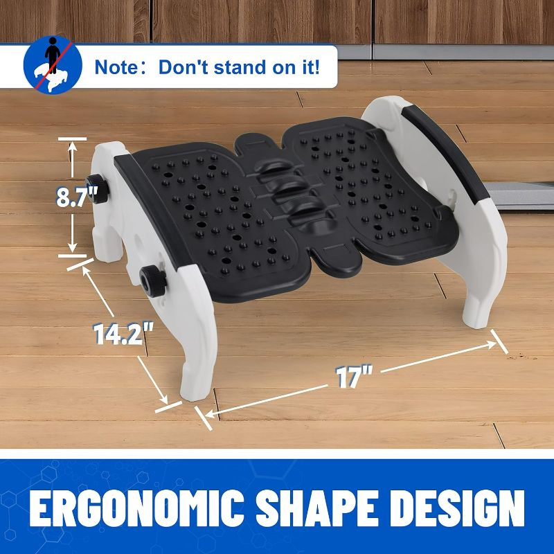 Photo 4 of (READ NOTES) Vhelyom Under Desk Footrest| Elephant Footrest| Massage Surface with 7 Height Adjustable Foot Stool, Black & White Office Foot Stool| Used in Office, Home, Car, Train| Double Side Footrest (Black)