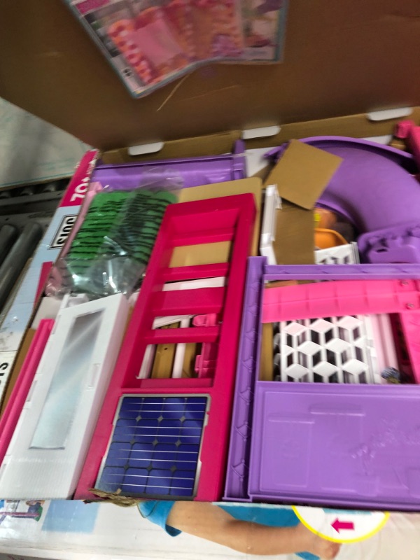 Photo 2 of Barbie DreamHouse Dollhouse with 70+ Accessories, Working Elevator & Slide, Transforming Furniture, Lights & Sounds Wheelchair Accessible Elevator