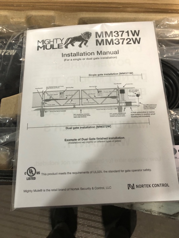 Photo 4 of ***NOT FUNCTIONAL - DOES NOT POWER ON - FOR PARTS ONLY - NO REFUNDS - THIS SALE FINAL***
Mighty Mule MM372W Automatic Gate Opener DUAL SMART, Black