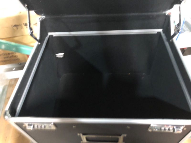 Photo 1 of Vaultz Portable File Box with Handle - 15 x 14 x 17 Inch Letter/Legal Size Mobile Lock Box with Wheels for Filing & Storage - Double Combination Locking Cabinet - Black 14.5" x 17.5" x 15.5" Black