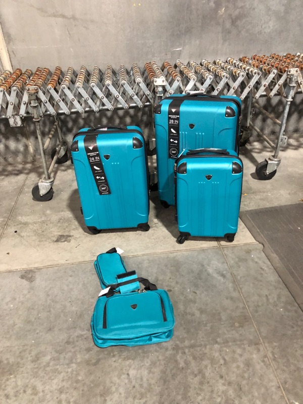 Photo 2 of ***USED - STRONG CHEMICAL SMELL - NO PACKAGING***
Travelers Club Sky+ Luggage Set, Expandable, Teal, 5 Piece