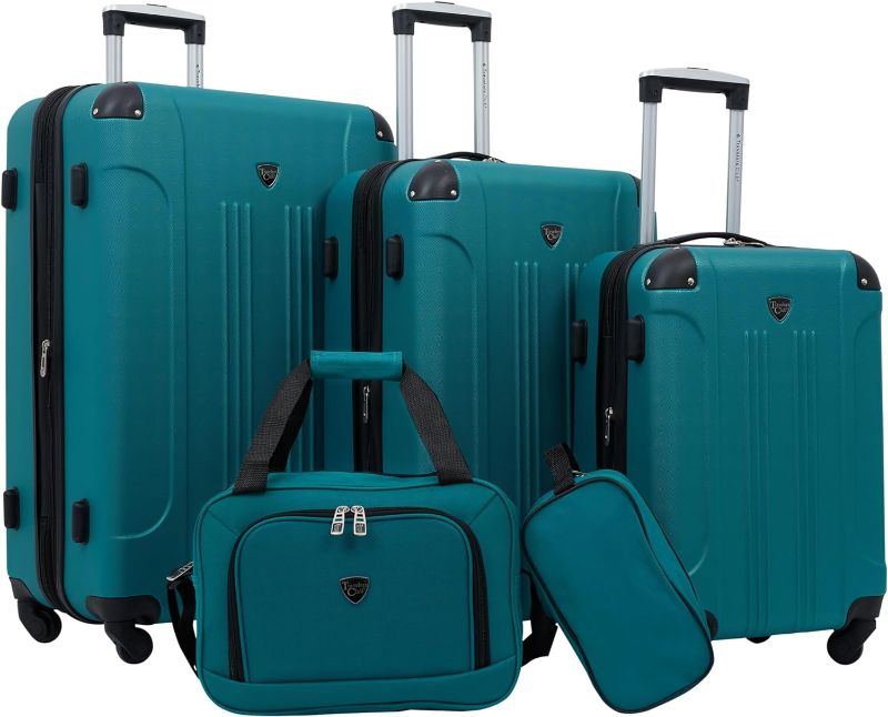 Photo 1 of ***USED - STRONG CHEMICAL SMELL - NO PACKAGING***
Travelers Club Sky+ Luggage Set, Expandable, Teal, 5 Piece