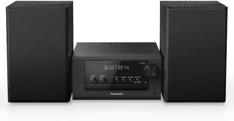 Photo 1 of Panasonic Compact Stereo System with CD Player, Bluetooth, FM Radio and USB with Bass and Treble Control, 80W Stereo System for Home with Remote Control - SC-PM700PP-K (Black)