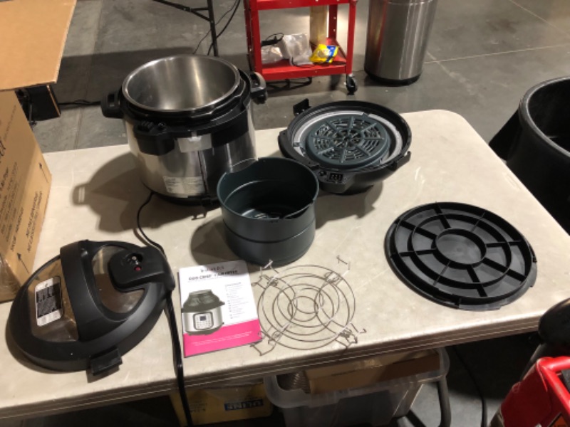 Photo 2 of ***USED - DIRTY - POWERS ON - SEE COMMENTS***
Instant Pot Duo Crisp 11-in-1 Air Fryer and Electric Pressure Cooker Combo with Multicooker Lids 8QT Crisp (Stainless Steel)