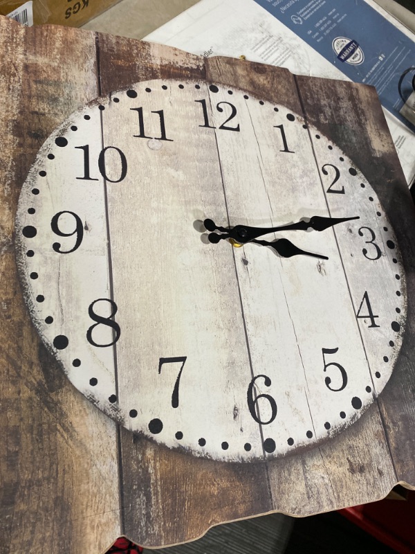 Photo 2 of **DOES NOT WORK*
Stonebriar Square 15" Rustic Farmhouse Battery Operated Wall Clock 