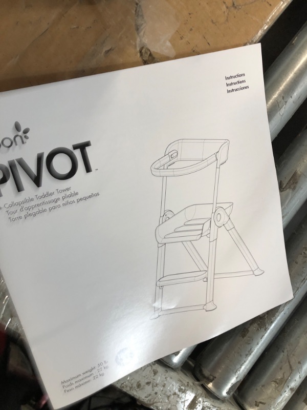 Photo 4 of Boon PIVOT Toddler Tower — Folding Step Stool — Montessori Kitchen Helper Stool for Kids