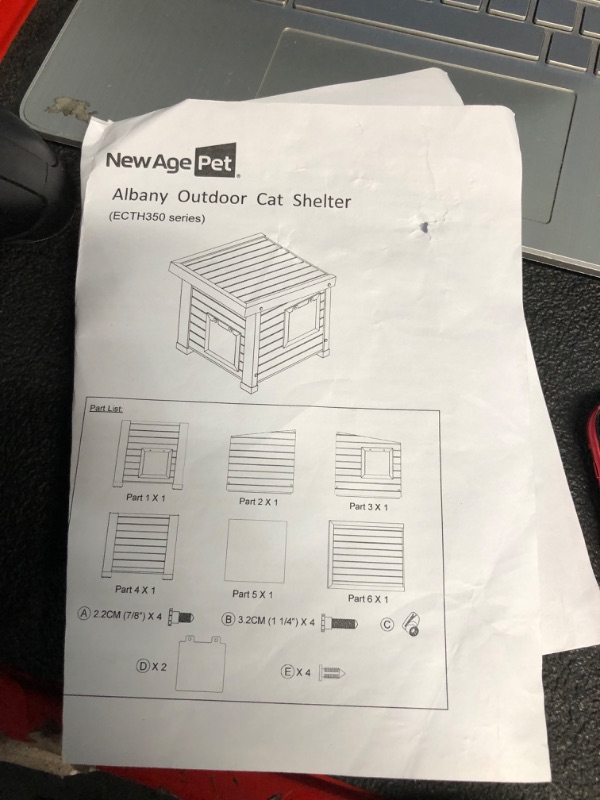 Photo 4 of **ITEM IS SIMILAR SEE PICS AACULPET Outdoor Cat House for Feral Cats, Insulated and Weatherproof Outside Cat House, PS Plastic Cat Shelter for Outdoor Cat with Openable Roof, Elevated Feet for Patio, Porch, Backyard, Teak