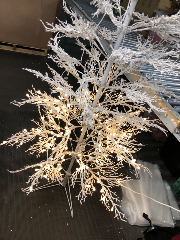 Photo 1 of **ONLY BOTTOM PORTION OF TREE'S LIGHTS WORK SEE PIC GE Color Choice 7-ft Winterberry Pre-lit White Artificial Christmas Tree with LED Lights