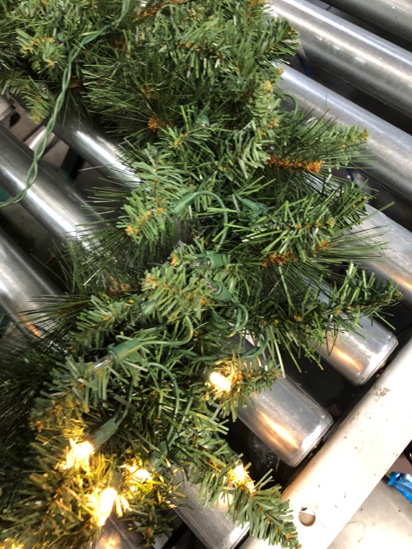 Photo 3 of **STOCK PHOTO AS REFRENCE PHOTO/ LIGHTS ON HALF OF ITEM DO NOT LIGHT UP  National Tree Company Pre-Lit Artificial Christmas Wreath, Green, North Valley Spruce, White Lights, Christmas Collection, 24 Inches