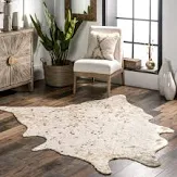 Photo 1 of ***STOCK PHOTO FOR REFERENCE ONLY***nuLOOM Iraida Contemporary Faux Cowhide Area Rug, Shaped 6x8, Off-white